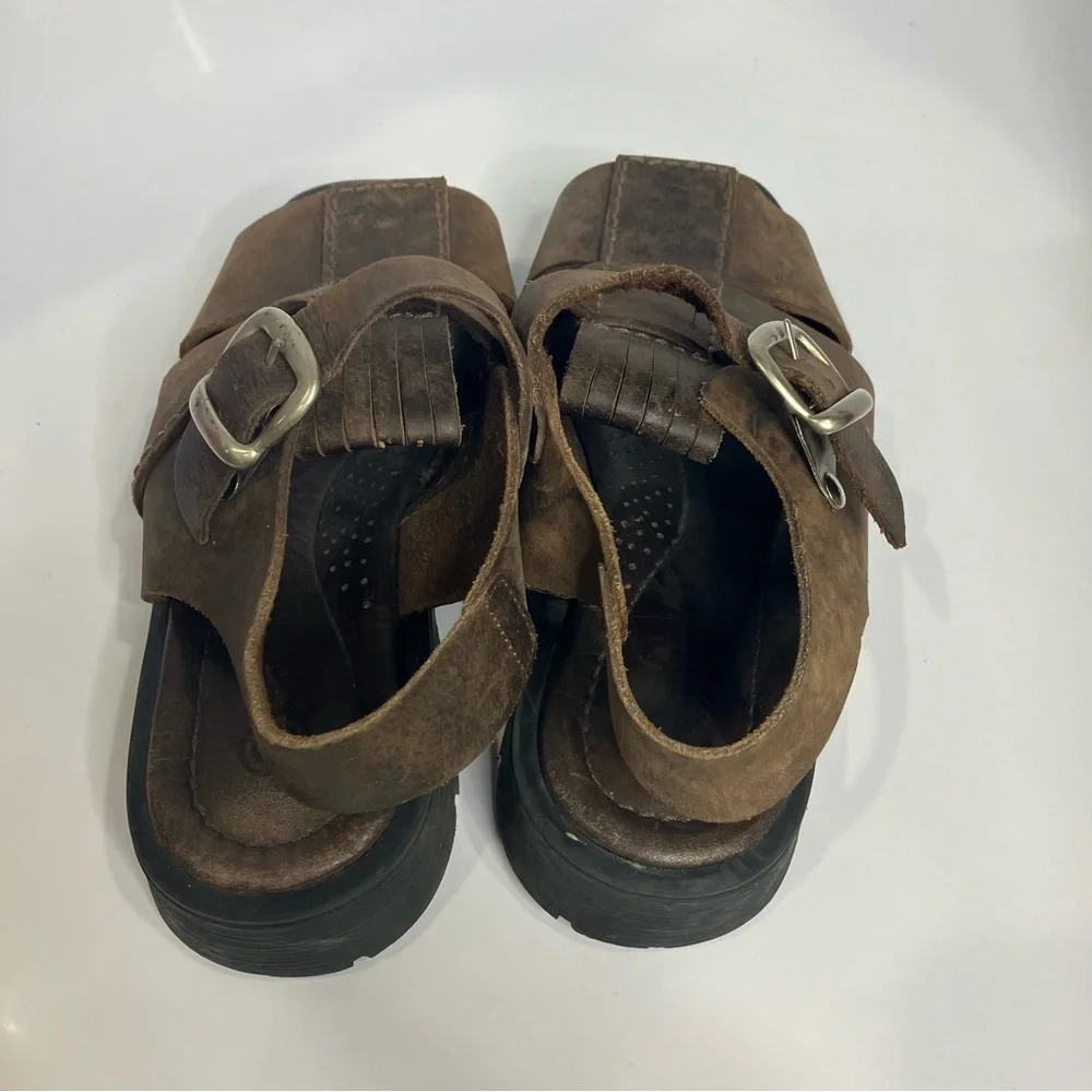 @ease by Florsheim fisherman sandals brown leather mens size 42 US size 9 casual